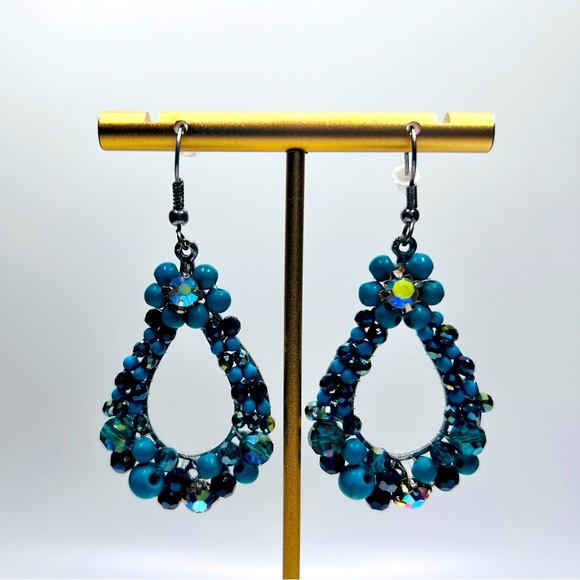 Turquoise earrings dangle angle - Picture 2 of 6
